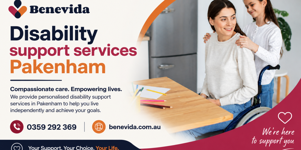 Disability support worker assisting an NDIS participant with daily living activities in Pakenham, providing compassionate and personalised disability support services through Benevida.